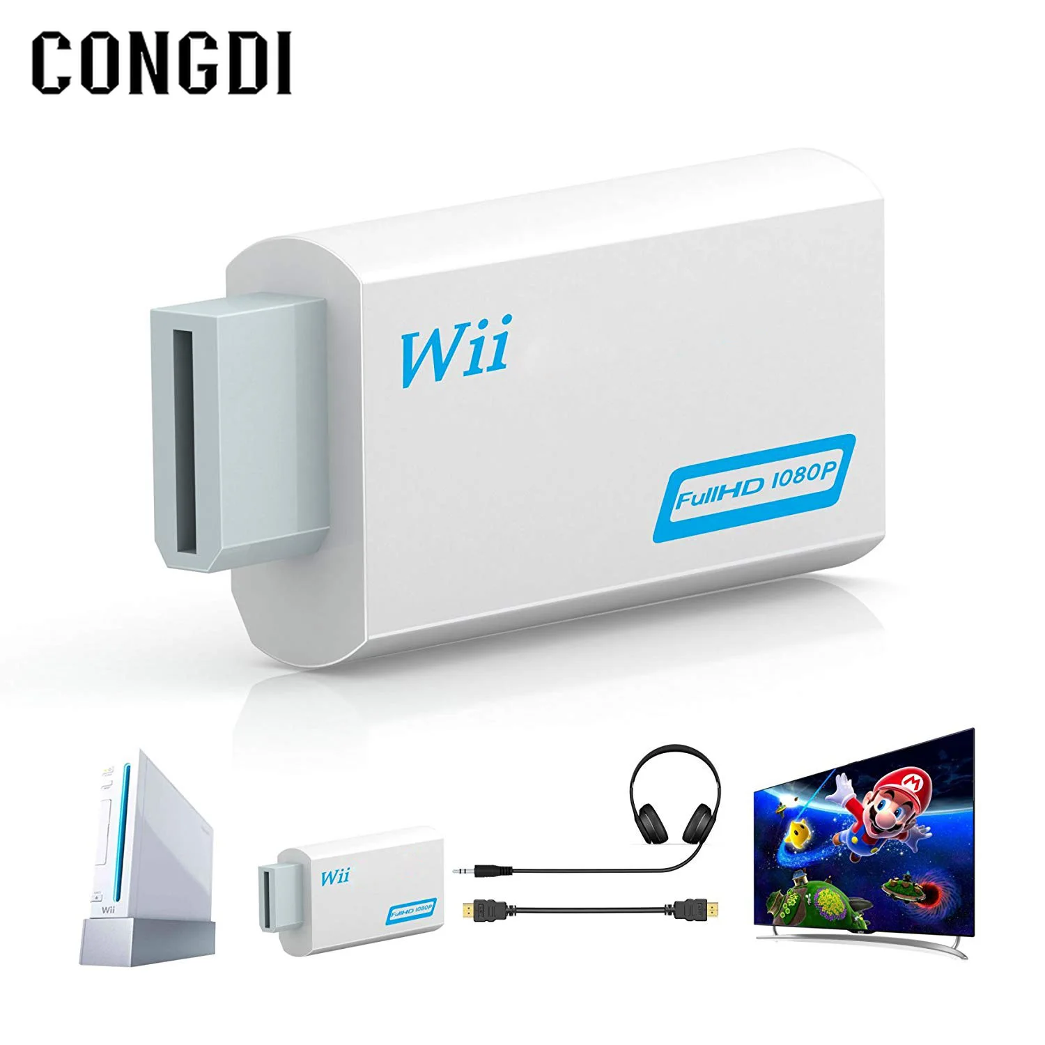 Переходник Wii 2 в HDMI 1080 мм Full HD 3 5 P | Электроника