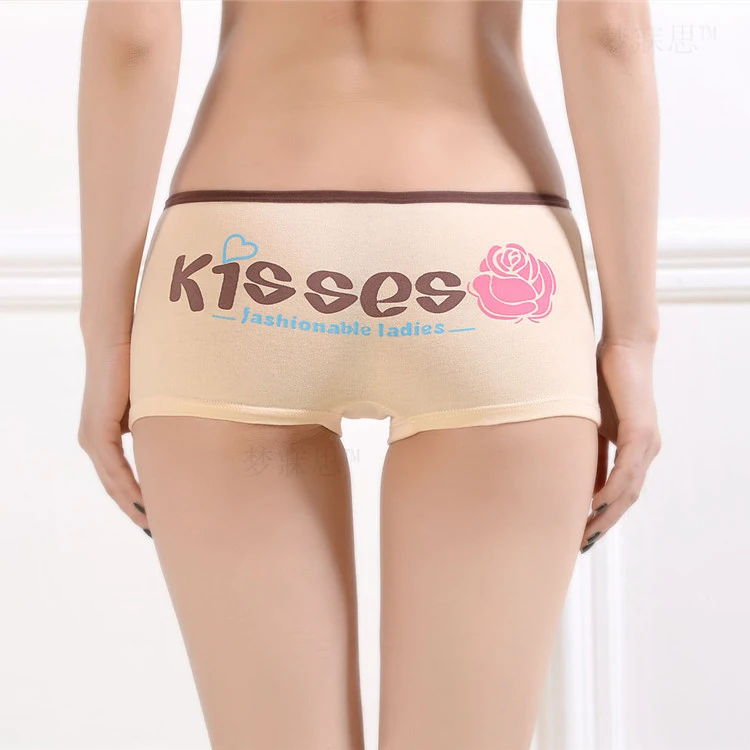 teen Briefs Girls'trousers Rose kisses Cotton Flat girl Cute Girls' underwear Brief Panties Hipster Teens Teenage Young