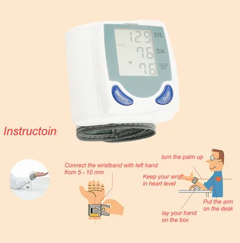 

Wrist Cuff LCD Digital Blood Pressure Pulse Monitor