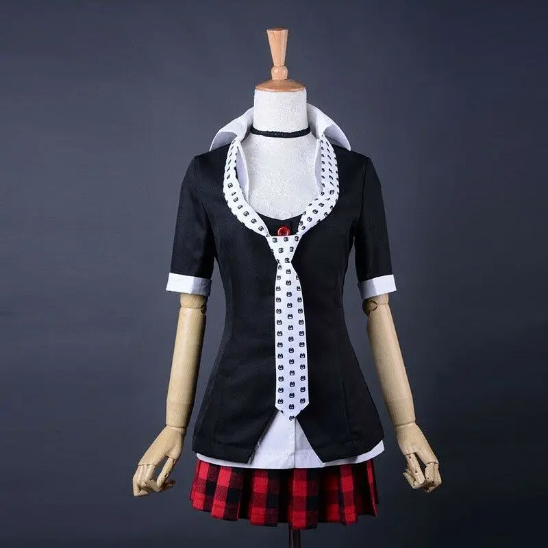 NO Striped Униформа костюм аниме Danganronpa милый Дзюнко Эносима Косплей Костюм полиэстер - Цвет: NO Striped
