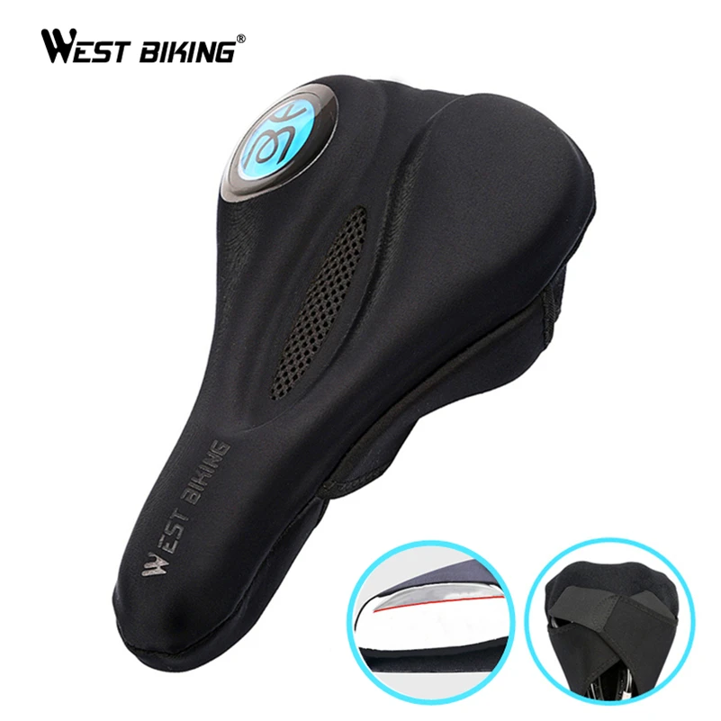 

WEST BIKING Bicycle Saddle Cover Memory Foam Silicon Gels Cycling Seat Mat Comfortable Thick Sponge Soft MTB Bike Saddle Cover