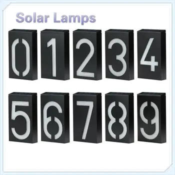 

Unique Outdoor Waterproof House Number Lamp Personalised House Number Sign Clearly Solar LED Light Garden Home Decoration Lamp