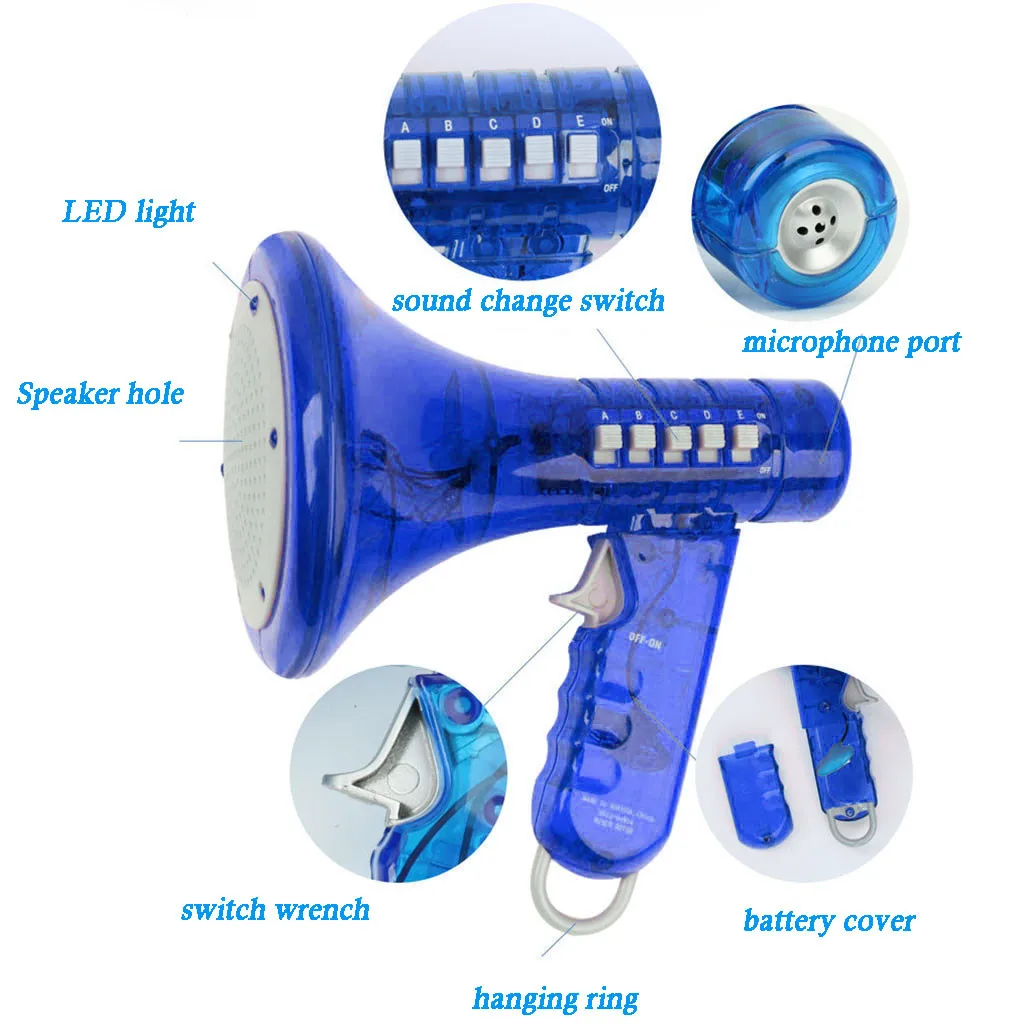 Эффекты светодиодный мигание усиливает голосовой чейнджер робот громкий мегафон детская игрушка голосовой чейнджер динамик обучающая