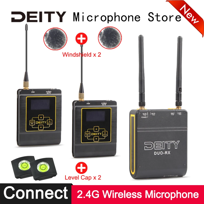 

2.4G Wireless Microphone System Low Cut Filter Rechargeable Lavalier for Canon Nikon Sony DSLR Camera Video Mic