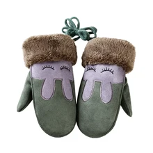 Детские замшевые перчатки для катания на лыжах; милые зимние теплые перчатки с героями мультфильмов для мальчиков и девочек