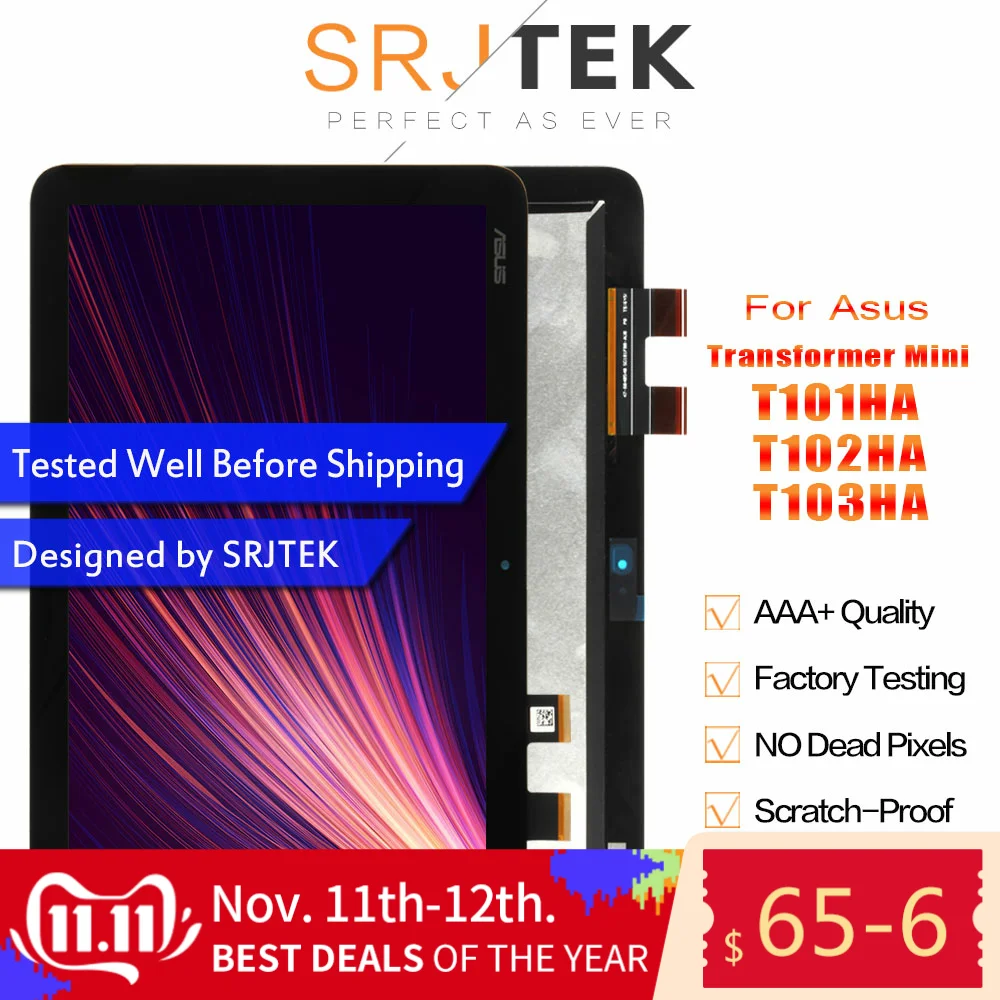 ЖК-дисплей SRJTEK для Asus Transformer Mini T103HA T103HAF T102HA T101HA T101H матрица сенсорный экран
