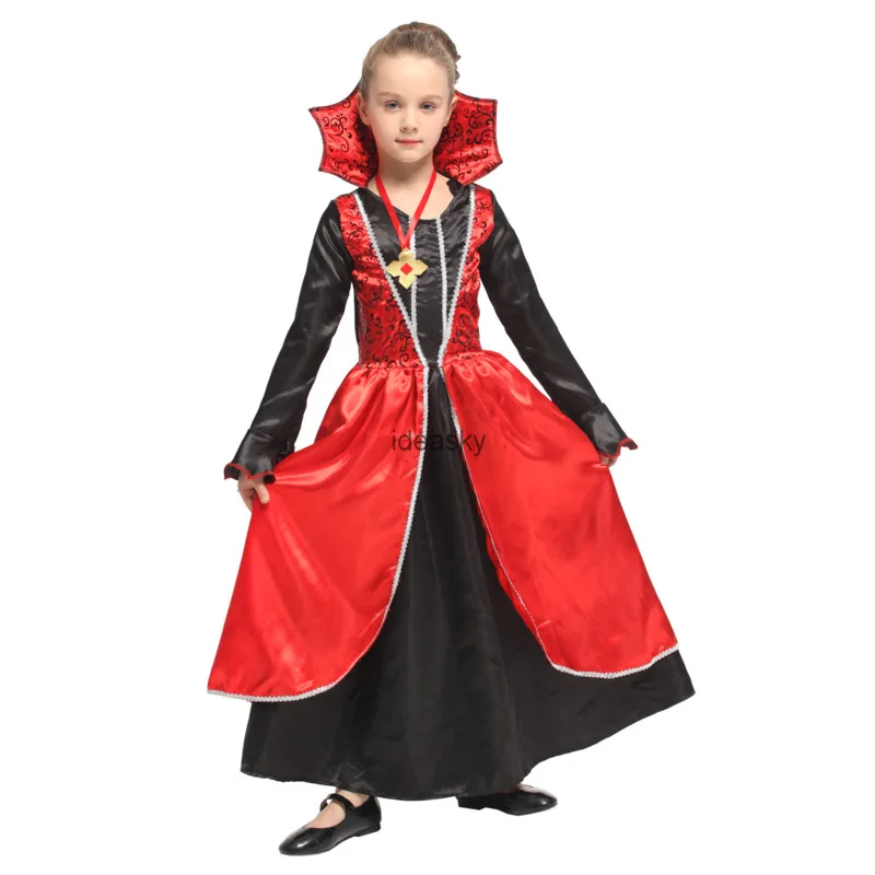 Fantasia infantil de halloween para festas, vestido de princesa para  crianças, bruxa, capa de vampiro, cosplay, para meninas, 2018