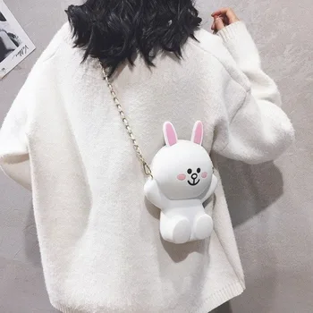 

Versatile Women's Shoulder Bag Fashionable Rabbit Cute Mobile Phone Bag Zero Purs Women Messenger Bag Coin Purse Storage Bag