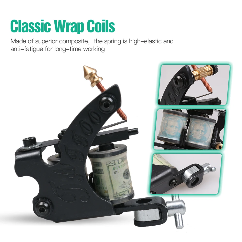 Billige Anfänger Komplette Tattoo Kit 2 Maschinen Gun Set Netzteil Griffe Körper Kunst Werkzeuge Set Permanent Make Up Tattoo set