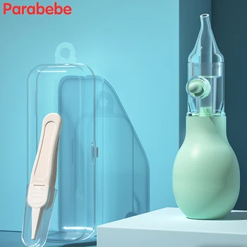 

2020 new baby nasal aspirator baby nose cleaner set infant children nose sucker with booger clip pink green baby care products
