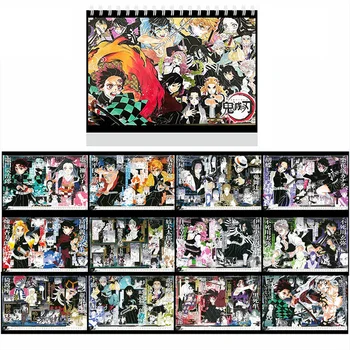 

2021 Anime Demon Slayer Kimetsu No Yaiba Desk Calendar Kamado Tanjirou Cartoon Figure desk Calendars Daily Schedule Planner