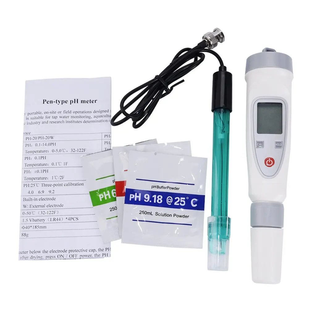 

Portable Digital Water Quality Tester Pen PH Meter Water Quality Test Pen PH-20W External Connection Electrode Tester