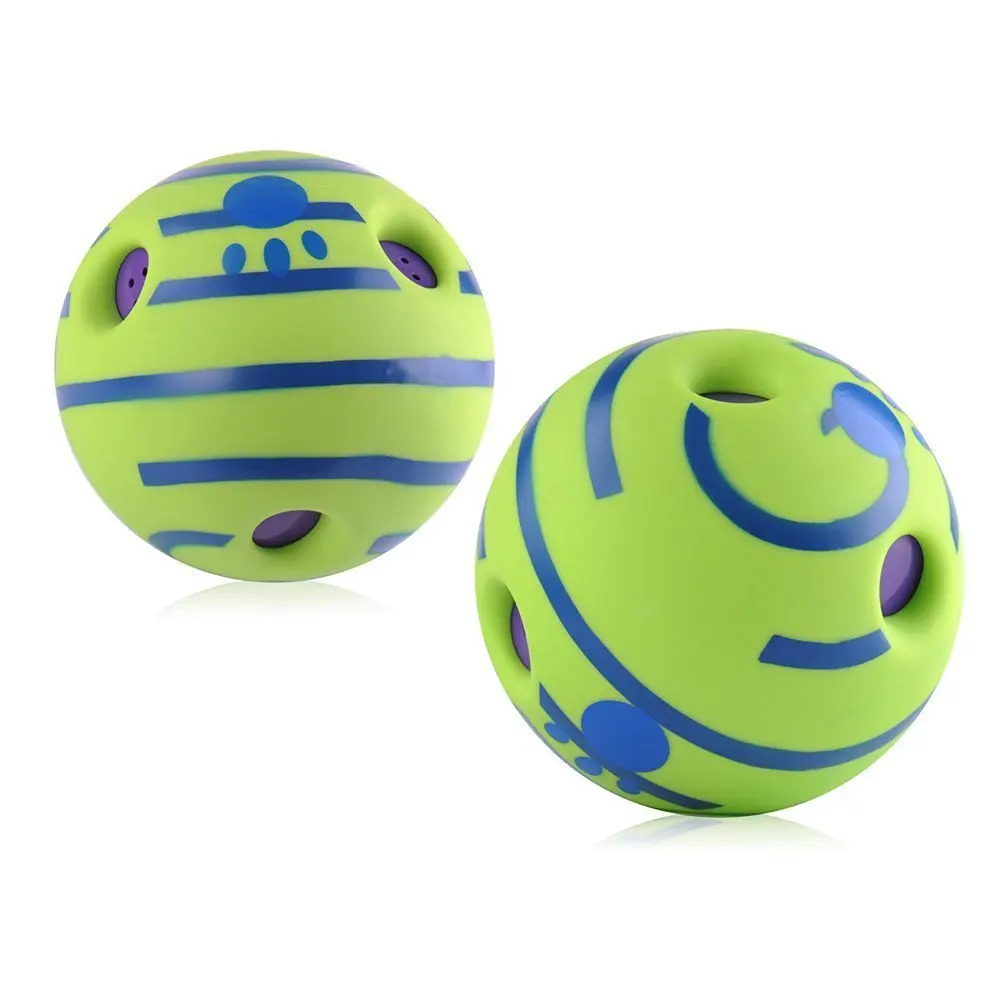 2 pcs Жевательные игрушки для щенков, встряхиватель, хихиканье, мяч для собак, спортивный тренировочный мяч, игрушки для домашних животных со смешным звуком - Цвет: 2 pcs