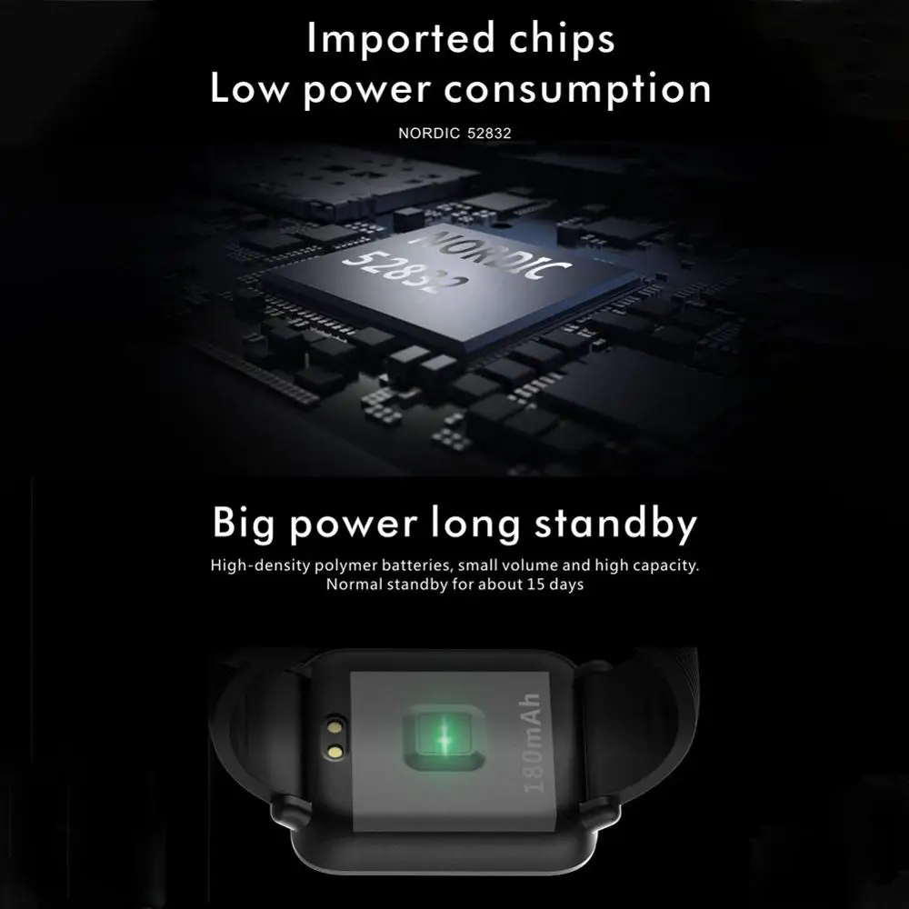 Q9 Smartwatch IPX67 Waterproof Sports For Android IOS With Heart Rate Monitor Blood Pressure Functions Smart Watch