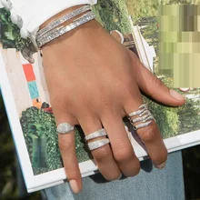 Роскошный браслет, браслет с квадратным камнем, обручальный браслет для женщин, свадебные украшения, имитация бриллианта, белое золото