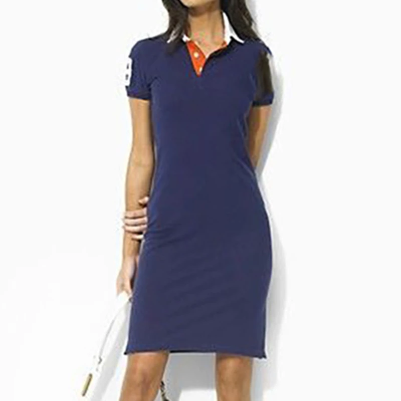 Cotton Women Embroidery 3 Big Horse Luxury Casual Dresses Shirt Femal