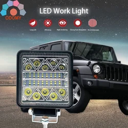34leds 102w luz de trabalho 12v 24v carro led spotlight quadrado redondo caminhão automóvel fora da estrada mini ledbar offroad acessórios