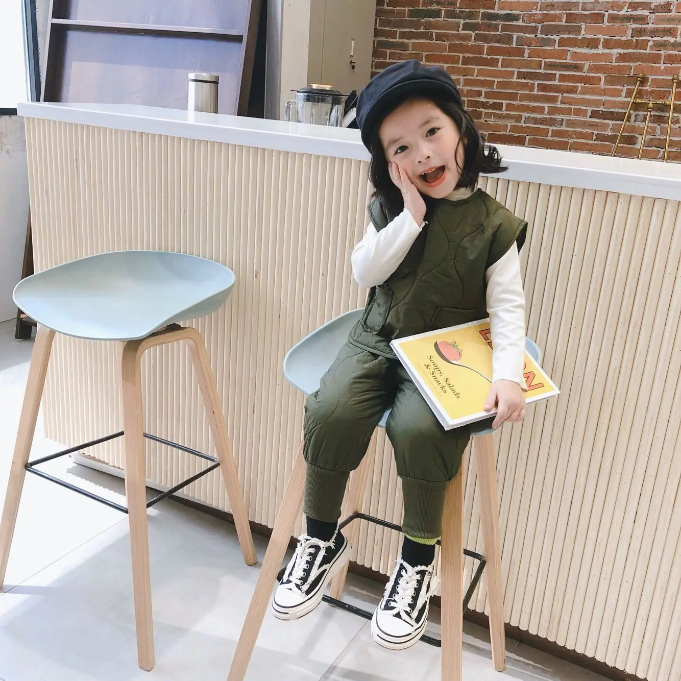 Коллекция года, Новое поступление, зимние комплекты одежды в Корейском стиле утепленный хлопковый жилет с длинными штанами модный костюм для маленьких мальчиков и девочек