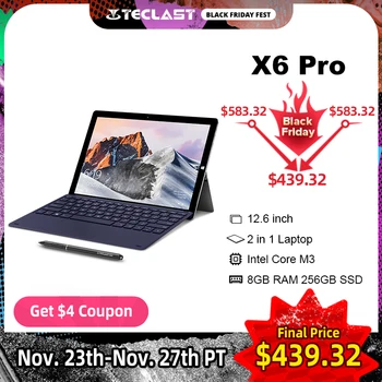 

Teclast X6 Pro 12.6" 8GB RAM 256GB SSD Laptop FULL HD 2880 x 1920 Intel Core M3 Windows 10 2 in 1 Tablet PC