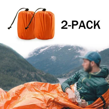 

2x Emergency Sleeping Bag Thermal Waterproof Outdoor Survival Camping Picnic Pad Easy To Carry To Warm Effect