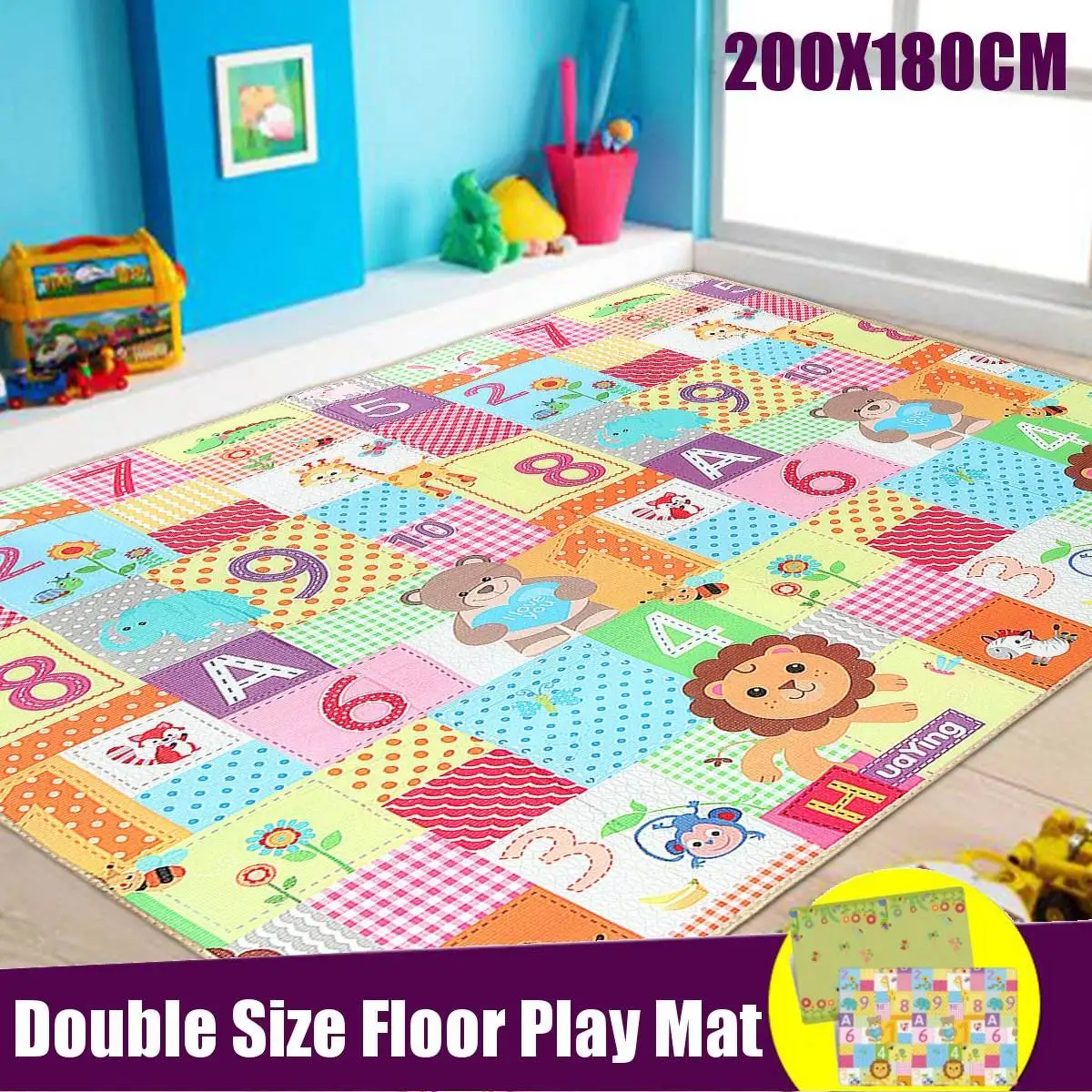 200x180 см мультфильм младенец для ползания и игр Коврик толстый игровой коврик Пазл Коврик водонепроницаемый пол ковер Складной Игровой Коврик LDPE