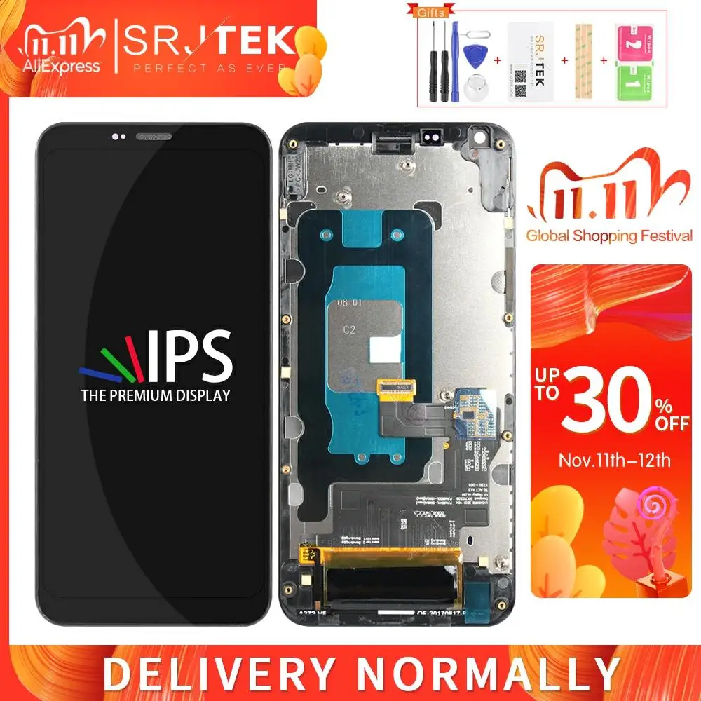 Srjtek экран для LG Q6 M700 LCD M700A сенсорный дигитайзер стекло черная сборка 5 ''для