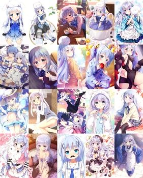 

20pcs one Set Is the Order a Rabbit Kafuu Chino Anime Manga Card Paster IC Card Stickers A039
