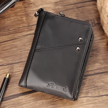

Retro Money Clip Real Cowhide Wallet Men Leather Fashion Vintage Genuine Leather Short Bifold Wallet Short Paragraph