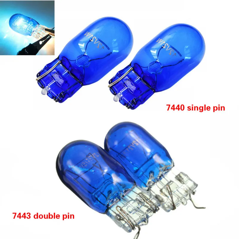 2 шт./лот, галогенная лампа W21 5W T20 580 7440 7443, одиночный двухконтактный ксеноновый белый 5000 K, галогенный DRL боковой светильник, Hid лампа