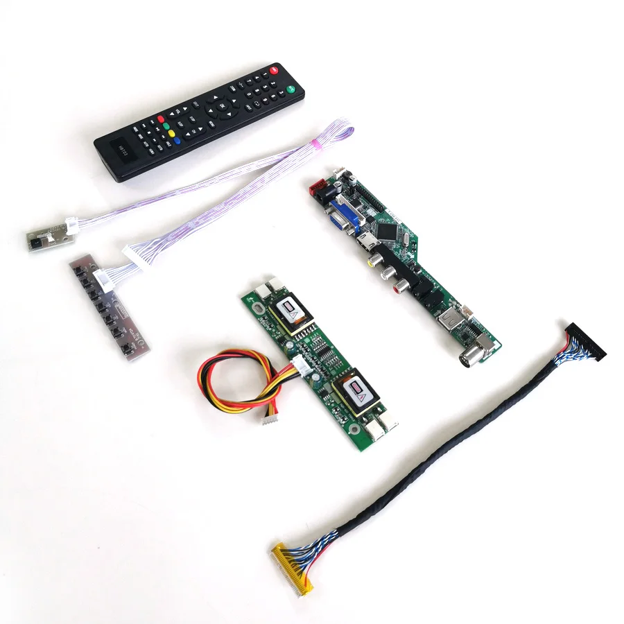Для M201P1-L01/L03 4CCFL 30Pin LVDS T. V56 плата контроллера ЖК-дисплей Панель VGA HDMI AV USB RF пульт дистанционного управления+ инвертор+ клавиатура DIY kit