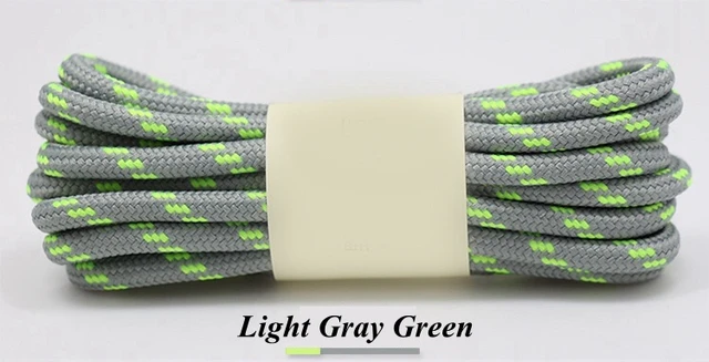 1Pair Round Shoelaces Outdoor Hiking Sports Shoe Laces Kids Sneakers Shoelaces Length 100/120/140/160CM Lacets Baskets 19 Colors Light gray green