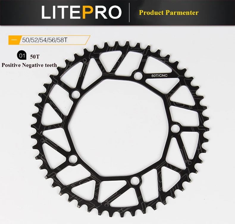 Сверхлегкий litepro велосипед кривошипная цепь комплект костюм 130BCD 50 52 54 56 58 т P-N зубы один диск