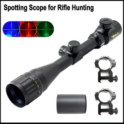 Mira telescópica táctica BSA 4 16x44 para caza, Airsoft, Rifle de francotirador, mira cruzada, verde, rojo, azul, iluminada