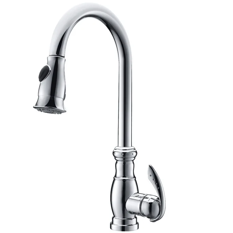 

European Full Copper Extraction Pull Cold Hot Water Dish Basin Faucet Kitchen Faucet