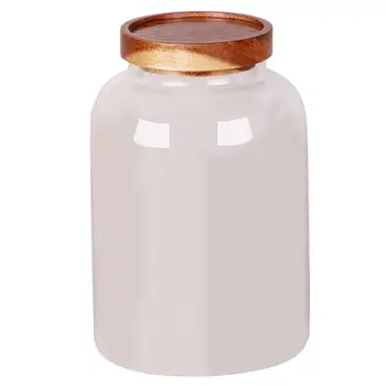 

1pc Glass Storage Tank Round Clear Storage Container Sealing Tea Canister Multifunctional Storage Jar
