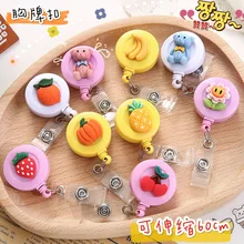 

Kawaii Creative Keychain Retractable Lanyard Clip Credentials ID Card for Students School Girl Record Tag Card Holder Badge Reel