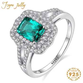 

JoyceJelly Women Wedding Jewelry Ring 925 Sterling Silver Ring Emerald Gemstone Simple Fine Fashion Women Party Gifts Wholesale