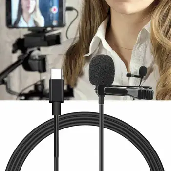 

Mini Portable Microphone Type-c Audio Anti-interference Microphone Clip-on Lavalier For Mobile live Streaming For Phone Laptop