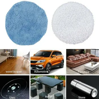

Washable Car Polisher Pad Bonnet Reusable White+Blue Waxing Parts Polishing Waxers