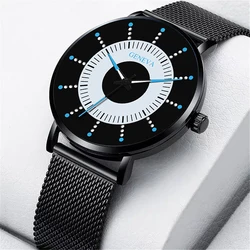 GENEVA Reloj de pulsera de cuarzo para hombre, cronógrafo con correa de aleación, informal, creativo, luminoso