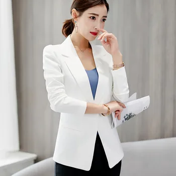 

Autumn Winter Suits Women's Blazers Formal Office Work Blazer White Black Blazer Long Sleeve Slim Suit OL Coats Traje Terno