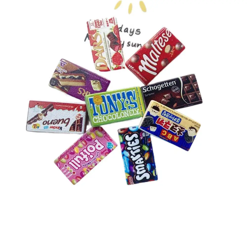 10Pcs Simulation Chocolate Candy Box Flatback Resin Cabochon Kawaii Doll house Decoration DIY Scrapbooking Crafts Accessories resin crafts accessories resin crafts resin ornaments