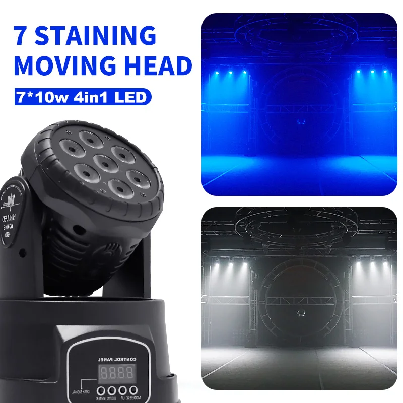 Moving Head 7x10w RGBW 4in1 Lights RGB Light DMX512 Stage Lighting DJ Disco Party Show Club | Лампы и освещение