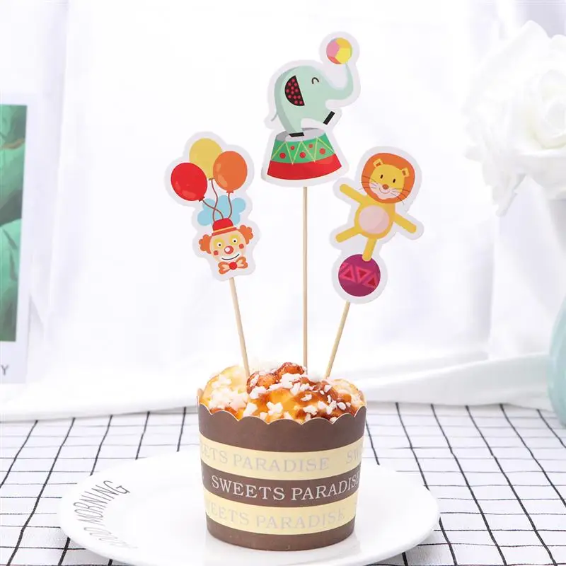11pcs Topper Decor Cute Funny Practical Acrobatics Clown Cake Decor Circus Cake Pick For Festival Gathering Party