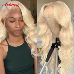 13X4 180 Density 613 Lace Front Body Wave Wigs 30 32 Inch Preplucked With Baby Hair 100% Virgin Remy Honey Blonde Wavy For Women