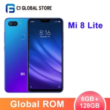 Global rom Xiaomi Mi, 8 Lite, 6 ГБ, 128 ГБ, мобильный телефон, Восьмиядерный процессор Snapdragon 660, 6,26 дюймов, 19:9, полный экран, 24 МП, фронтальная камера, 3350 мАч