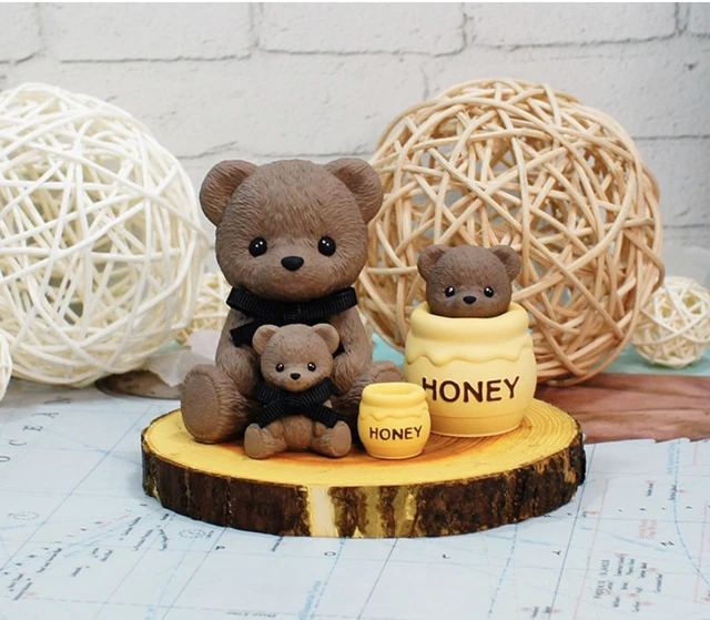 3D Cute Plush Bear Candle Mold Silicone Aromatherapy Candle Making Diffuser  Stone Plaster Mold Honey Pot Mold Home Decoration - AliExpress