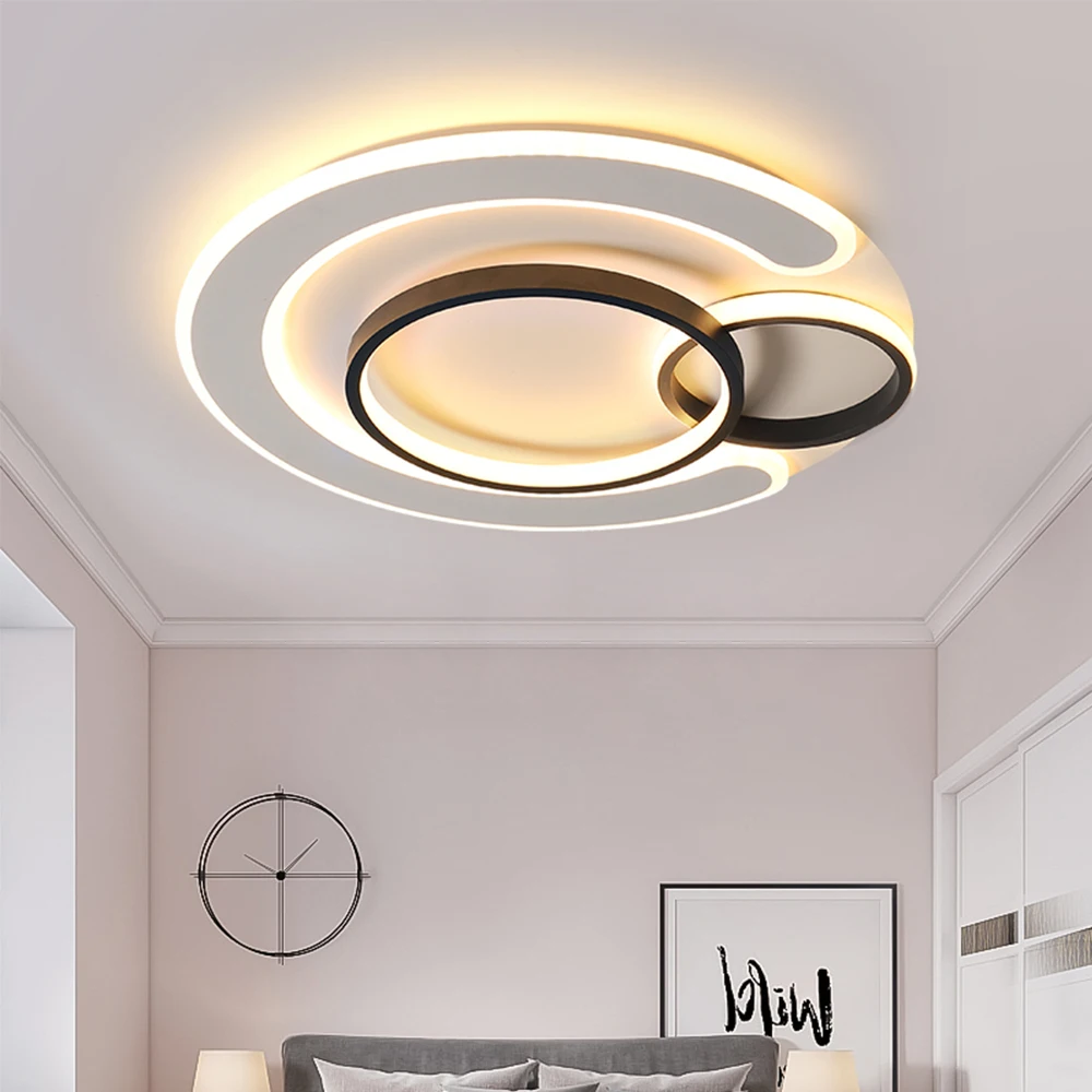 современная круглая светильник потолочный с пультом светодиодная черная металл