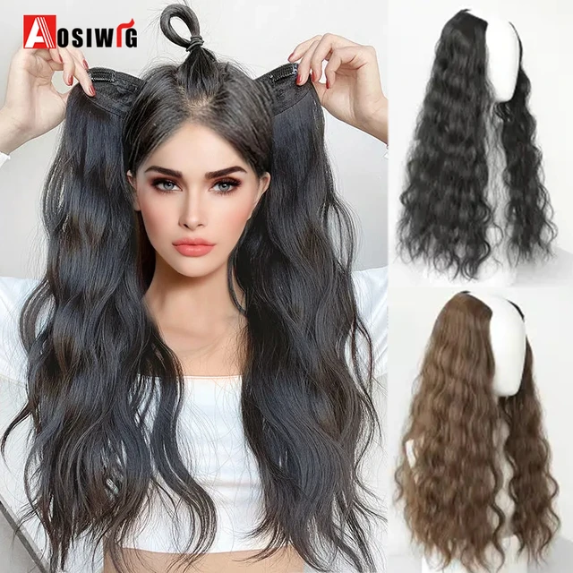 Long Wigs Single Fake Hair Pins Synthetic Hair Pieces Hair Extensions Clips