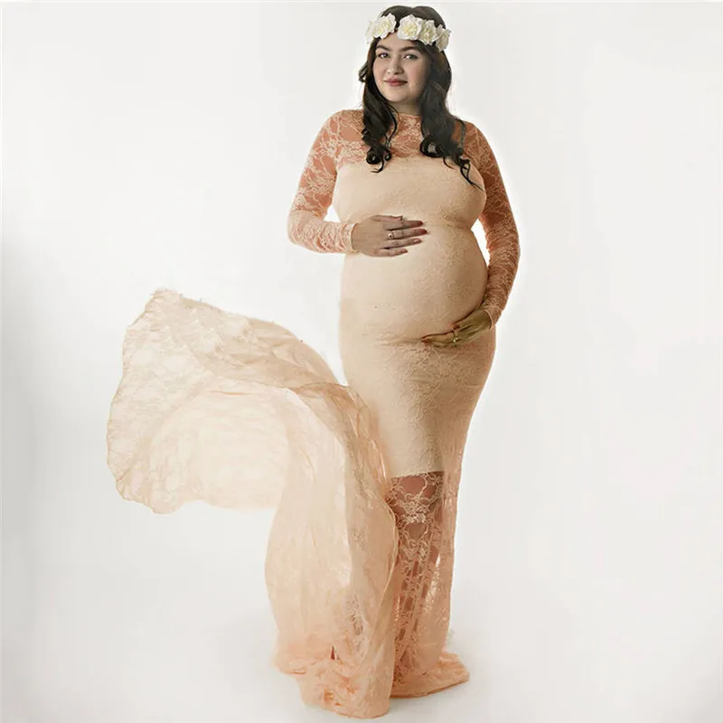 Telotuny женское сексуальное платье с открытыми плечами для фотосъемки с рюшами для кормящих, кружевное Макси платье для беременных женщин, однотонная одежда, платье